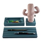 Kayigo Woody Gri 3'lü Ofis Seti, Pembe Kaktüs