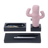 Kayigo Woody Siyah Üçlü Ofis Seti - Pembe Cactus
