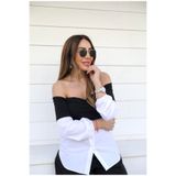 KAYIK YAKA POPLİN BLUZ 27366181