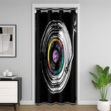 Kayıt 30%-50% Oda Karartma Perdesi 106x203cm Müzik Aleti Kapı Perdesi Gramofon Oda Bölücü Perde Kapağı Gençler Dekor Müzik Teması Siyah Beyaz Pencere Uygulamaları