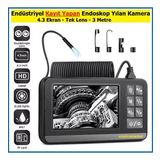 Kayıt Yapan Endüstriyel Endoskop Yılan Kamera 4.3 Ekran - Tek Lens - 3 Metre