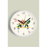 Kaykay Yapan Kaplumbağa Modern Duvar Saati - Çocuk Odası Duvar Saati - 30cm - Önü Camlı Beyaz Kasa, JH0969S30BKP