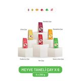 Kayla Gurme Meyve Taneli Çay 6 x 250 g (Karadut, Elma, Nane Limon, Mandalina, Kuşburnu, Nar) Gerçek Meyve Taneli