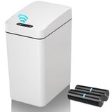 kaylowe Otomatik Banyo Çöp Kovası 2,6 Galon Temassız Hareket Sensörü Çöp Kovaları Küçük İnce Akıllı Bebek Bezi Çöp Kovası Yatak Odası, Ofis, Mutfak, Oturma Odası için, Beyaz