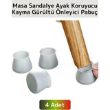 Kayma Çizilme Gürültü Önleyici Mobilya Masa Sandalye Zemin Koruyucu Silikon Pabuç Ayak Kılıfı 4 Adet