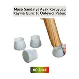 Kayma Çizilme Gürültü Önleyici Mobilya Masa Sandalye Zemin Koruyucu Silikon Pabuç Ayak Kılıfı 60ADET