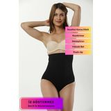 Kaymaz İz Göstermeyen Yüksek Bel Toparlayıcı Sıkılaştırıcı Karın Şekillendirici String Tanga Korse