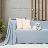 Kaymaz Koltuk Örtüsü Çift Taraflı Mikrofiber Şönil 175x350 Cm Xl- Bulut Kedi Köpek Ve Çocuk Dostu Bulut