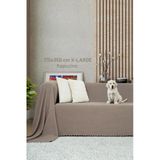 Kaymaz Koltuk Örtüsü Çift Taraflı Mikrofiber Şönil 175X350 Cm Xl- Kapuçino – Kedi Köpek Ve Çocuk Dostu