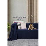 Kaymaz Koltuk Örtüsü Çift Taraflı Mikrofiber Şönil 175X350 Cm Xl- Lacivert – Kedi Köpek Ve Çocuk Dostu