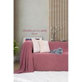 Kaymaz Koltuk Örtüsü Çift Taraflı Mikrofiber Şönil 175X350 Cm Xl- Rose – Kedi Köpek Ve Çocuk Dostu