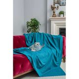 Kaymaz Koltuk Örtüsü Çift Taraflı Mikrofiber Şönil 175X350 Cm Xl- Turkuaz – Kedi Köpek Ve Çocuk Dostu