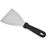 Kaymaz Saplı, Geniş Ağızlı, Ergonomik Mutfak Spatulası, 8 Cm, Şık Siyah Renk - Seçenek 1 - Ahşap