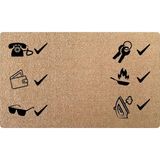 Kaymaz Tabanlı Baskılı Şık Kapı Önü Paspası 45X70 cm Coco Hasır Görünümlü Velür Paspas, Dökülme ve Koku Yapmaz Yıkanabilir Ideal Kalınlık Yumuşak ve K - Abanoz