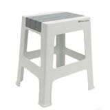 Kaymaz Tabanlı Ev Ofis Taburesi - 120 Kg Taşıma Kapasiteli Kaymaz Banyo Taburesi - Çocuk Taburesi - 35x45x40 cm (Büyük Gri)