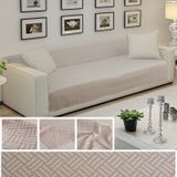 Kaymaz Tabanlı Koltuk Örtüsü 175x215 Cm Altı Polarlı, Örme Kumaş, Çekyat Ve Kanepe Uyumlu Bej