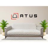 Kaymaz Tabanlı Peluş Koltuk Örtüsü Petek Dokulu Yumuşak 3'lü Koltuk Kılıfı 175 x 210 - 170 x 220 cm - Krem