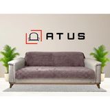 Kaymaz Tabanlı Peluş Koltuk Örtüsü Petek Dokulu Yumuşak 3'lü Koltuk Kılıfı 175 x 210 - 170 x 220 cm - Pembe
