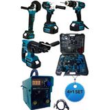 Kaynak & 4’Ü 1 Arada Akülü Set(Avuç Taşlama, Kırıcı Delici Hilti, Somun Sıkma Sökme, Vidalama Eea418