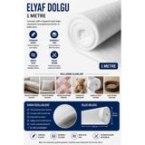 KAYNAR 1 Metre Elyaf Dolgu – Beyaz Polyester Dolgu Elyafı | Yastık, Minder, Kapitone ve Hobi Kullanımı - 100 x 200 cm