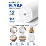 kaynar 10 Metre 150 Gr Metrelik Elyaf – Kalın Beyaz Rulo Elyaf Dolgu ve Kaplama Malzemesi – Yastık, Yorgan, Minder, Peluş Oyuncak, Koltuk Döşeme ve Kapitone İçin