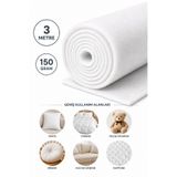 kaynar 3 Metre 150 Gr Metrelik Elyaf – Kalın Beyaz Rulo Elyaf Dolgu ve Kaplama Malzemesi – Yastık, Yorgan, Minder, Peluş Oyuncak, Koltuk Döşeme ve Kapitone İçin