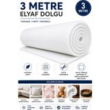 KAYNAR 3 Metre Elyaf Dolgu Beyaz Dolgu Malzemesi – Yastık, Minder, Kapitone ve Döşemelik Elyaf - 200 x 200 cm
