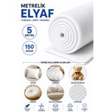 kaynar 5 Metre 150 Gr Metrelik Elyaf – Kalın Beyaz Rulo Elyaf Dolgu ve Kaplama Malzemesi – Yastık, Yorgan, Peluş Oyuncak, Minder, Koltuk Döşeme ve Kapitone İçin