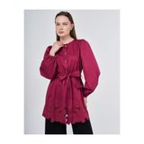 Kayra %100 Pamuklu Lazer Kesim Tunik Vişne