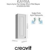 Kayra Ayna Yan Dolabı 30CM Mat Beyaz