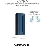 Kayra Ayna Yan Dolabı 30CM Mat Safire Blue - Mavi