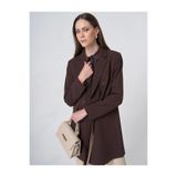 Kayra Erkek Yaka Basic Blazer Ceket Koyu Kahve
