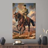 Kayra Export 1 Parça Kanvas Tablo At Kanvas Mustafa Kemal Atatuk Hediye Kanvas Ünlü Sanat Eseri - 40 x 60 cm - Renkli