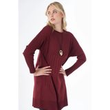 Kayra Fitilli Triko Tunik Bordo