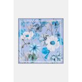 Kayra Floral Desenli Eşarp Mavi