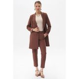 Kayra Havuç Kesim Basic Pantolon Koyu Kahve