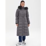 Kayra KA-A23-27001 Çıt Çıtlı Kaz Tüyü Dolgulu Füme Mont