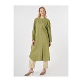 Kayra Kafes Örgülü Keten Lyocell Tunik Matcha Yeşili