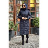 Kayra Kaz Tüyü Mont KA-A23-27006 Lacivert - 38