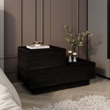 Kayra KMD002 LED Işıklı Komodin – 2 Çekmeceli Modern Tasarım, Ahşap Siyah