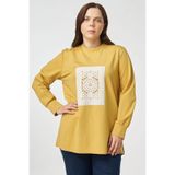 Kayra Kroşe Garnili Sweatshirt Hardal