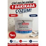 KAYRA LEATHER CRAFT 1 KG Hazır Duvar Tamir Dolgu Macunu Alçı Sıva Derin Boşluk Çatlak Doldurucu Kapatıcı Giderici - Beyaz İç Dış Mekan Macun, Pratik Kolay Alçı Tamir Seti, Prefabrik Alçıpan Duvar Çatlağı Kapatma