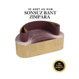 KAYRA LEATHER CRAFT 10 Adet Sonsuz Bant Zımpara Kağıdı 75x533 mm - 60 Kum Tank Palet Zımpara Dayanıklı Alüminyum Oksit X-Bez Tabakalı Ahşap ve Metal Zımparalama, Pas Giderme ve Çapak Alma Zımpara Bandı Seti