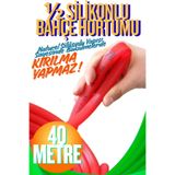 KAYRA LEATHER CRAFT 1/2 Silikonlu Bahçe Çeşme Sulama Hortumu 40 Metre Araç Yıkama Hortumu Örgülü Esnek Katlanmaz Aşınmaz Musluk Bağlantılı Oto Yıkama Balkon Park Çim Sürgülü Bahçe Tipi Su Hortumu Seti Dayanıklı