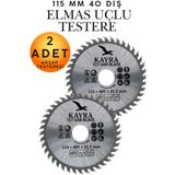 KAYRA LEATHER CRAFT 2 Adet 115 mm 40 Diş Ahşap Kesme Testeresi Bıçağı - Avuç Taşlama Spiral Uyumlu Profesyonel Ağaç, Sunta, MDF, Kontrplak Kesici Testere Diski Seti - Hassas ve Pürüzsüz Kesim Ağaç Testere Ucu