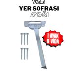 KAYRA LEATHER CRAFT 25 cm Metal Yer Sofrası Ayağı - Katlanır Çinko Sini Altı Takımı (4 Adet) Metal Katlanır Sehpa Ayağı Katlanır Ayak