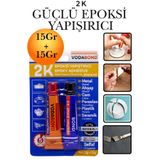 KAYRA LEATHER CRAFT 2K Güçlü Epoksi Yapıştırıcı Şeffaf Çift Bileşenli Metal Plastik Cam Ahşap Mermer Hızlı Yapıştırma Tamir Macunu Oto Sanayi Ev Tipi Çok Amaçlı Yapışkan Kuvvetli Dekoratif 15+15 gr İran Yapıştırıcı