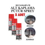KAYRA LEATHER CRAFT 3 Adet 400ml Sprey Pütür Araç Araba Çamurluk Taş Darbe Koruma Su Tutmaz Ses Yalıtımlı Boyanabilir Kaplama