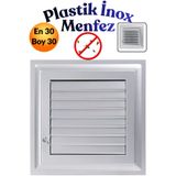 KAYRA LEATHER CRAFT 30 x 30 CM Gri Plastik Menfez - Banyo, WC ve Tuvalet İçin Panjurlu Havalandırma Kapağı Izgarası Pencere 30x30 Panjur Sineklik Kapağı Izgarası Hava Kanalı Çıkışı Duvar Cam Kare Aspiratör Baca Teli