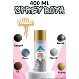 KAYRA LEATHER CRAFT 400 ml Sprey Boya Altın Gold Metal Ahşap Beton Duvar Yüzeylere Uygun Hobi Akrilik Mat Parlak Dekoratif Boyası Genel Amaçlı Hızlı Kuruyan Çok Amaçlı Renkli Sprey Boyalar İç Dış Mekan Kendin Yap DIY
